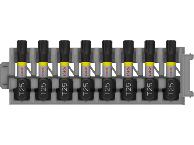 8-delni komplet vijačnih nastavkov Bosch PRO Torx Impact, T25, 25mm, 2608522381